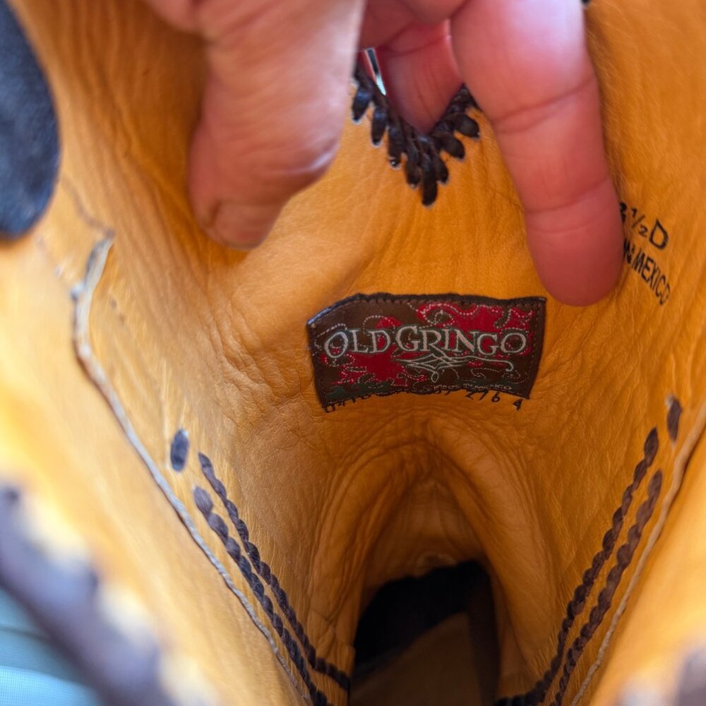 Old Gringo Julian Hand Tooled Cowboy Boots Men’s Size 8.5 D Women’s Size 10 - Picture 15 of 16